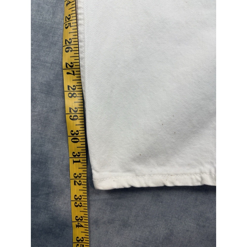 Vintage 90s Levis 551 Womens 16 Long White Jeans USA Relaxed Tapered Distressed - Picture 9 of 16